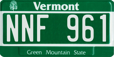 VT license plate NNF961