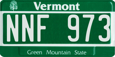 VT license plate NNF973