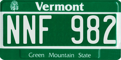 VT license plate NNF982