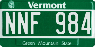 VT license plate NNF984