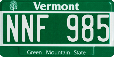 VT license plate NNF985
