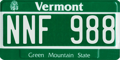 VT license plate NNF988