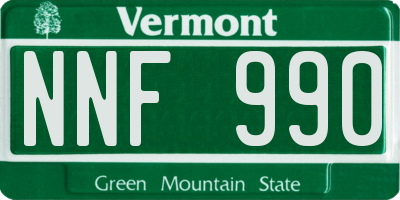 VT license plate NNF990