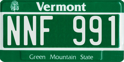 VT license plate NNF991
