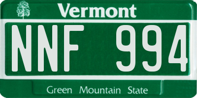 VT license plate NNF994