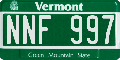 VT license plate NNF997
