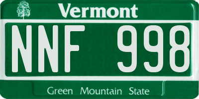 VT license plate NNF998