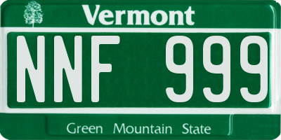 VT license plate NNF999