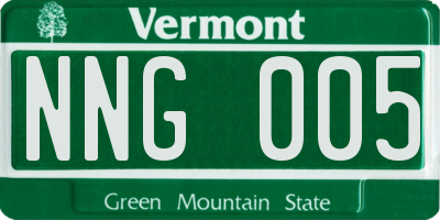 VT license plate NNG005