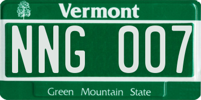 VT license plate NNG007