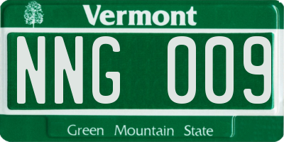 VT license plate NNG009