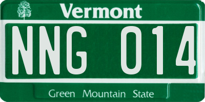 VT license plate NNG014