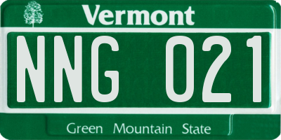 VT license plate NNG021