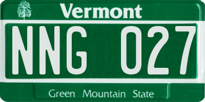 VT license plate NNG027