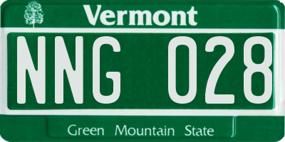 VT license plate NNG028