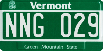 VT license plate NNG029