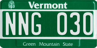 VT license plate NNG030