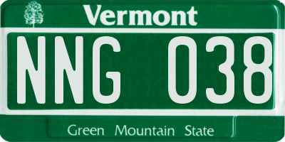 VT license plate NNG038