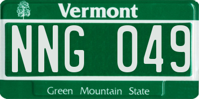 VT license plate NNG049