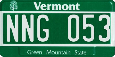 VT license plate NNG053