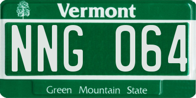 VT license plate NNG064