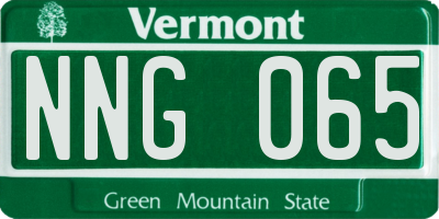 VT license plate NNG065
