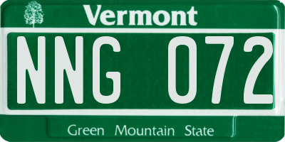 VT license plate NNG072