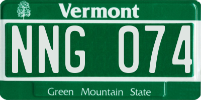 VT license plate NNG074