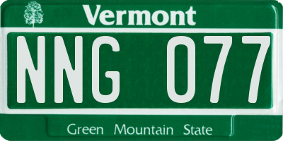 VT license plate NNG077