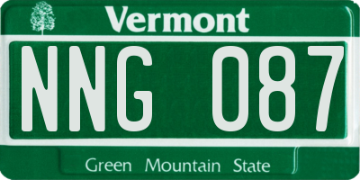 VT license plate NNG087