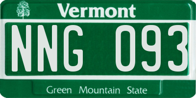 VT license plate NNG093
