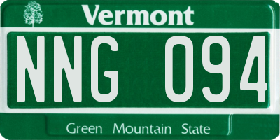 VT license plate NNG094