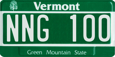 VT license plate NNG100