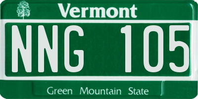 VT license plate NNG105