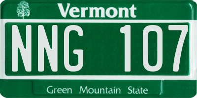 VT license plate NNG107