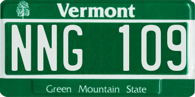 VT license plate NNG109