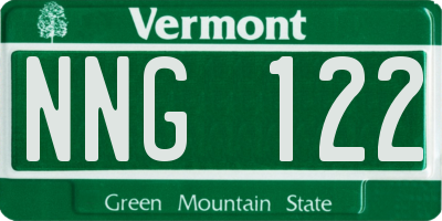 VT license plate NNG122