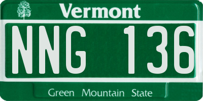VT license plate NNG136