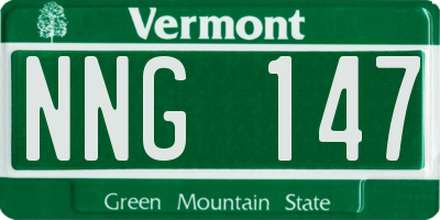 VT license plate NNG147