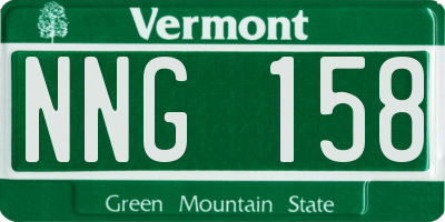 VT license plate NNG158