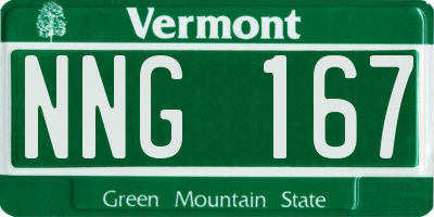 VT license plate NNG167