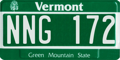 VT license plate NNG172