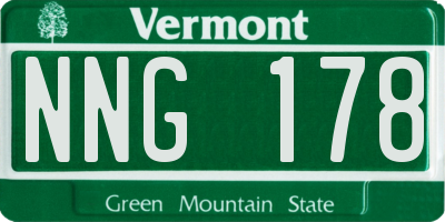 VT license plate NNG178