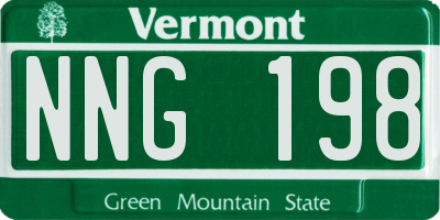 VT license plate NNG198