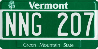 VT license plate NNG207