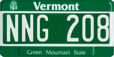 VT license plate NNG208