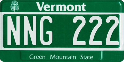 VT license plate NNG222