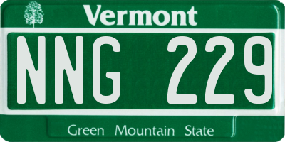VT license plate NNG229