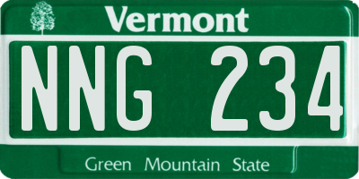 VT license plate NNG234