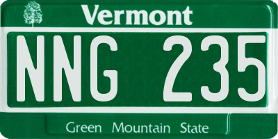 VT license plate NNG235
